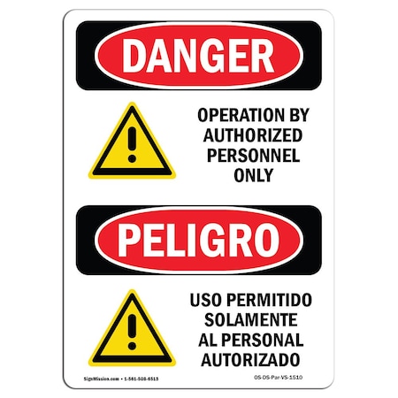 OSHA Danger, 3.5 Height, 5 Width, Decal